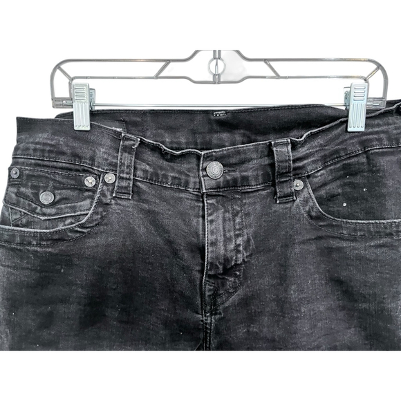 True Religion Ricky Straight Leg Flap Pocket Denim Jeans Size 32x31 Embroidered - Picture 3 of 6